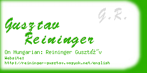 gusztav reininger business card